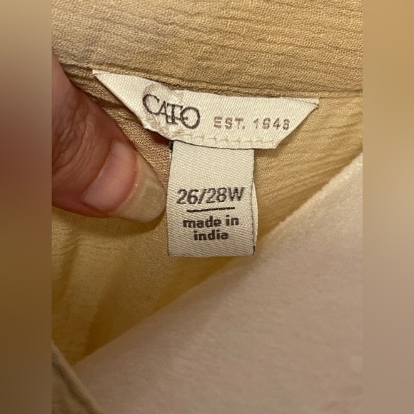 Cato Women’s Plus Summer Beach Swim Coverup Tan High-Low Hem Short Sleeve 26/28 - Picture 8 of 14